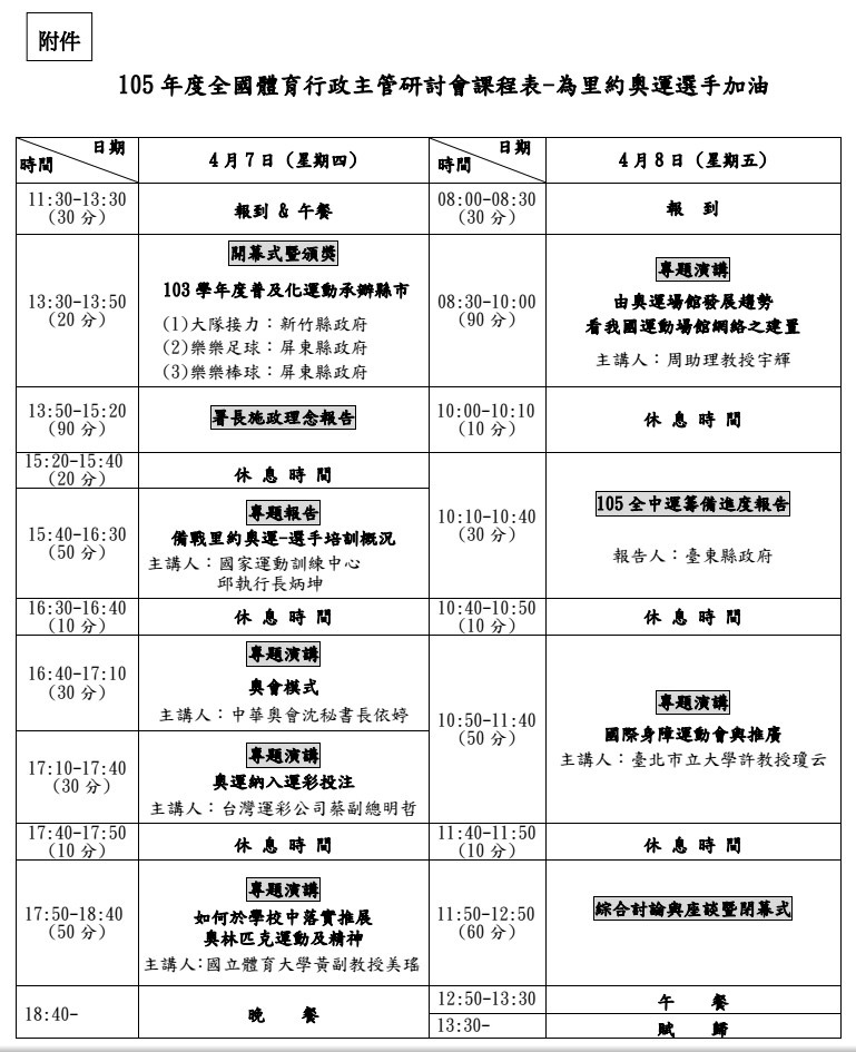 研討會課程表