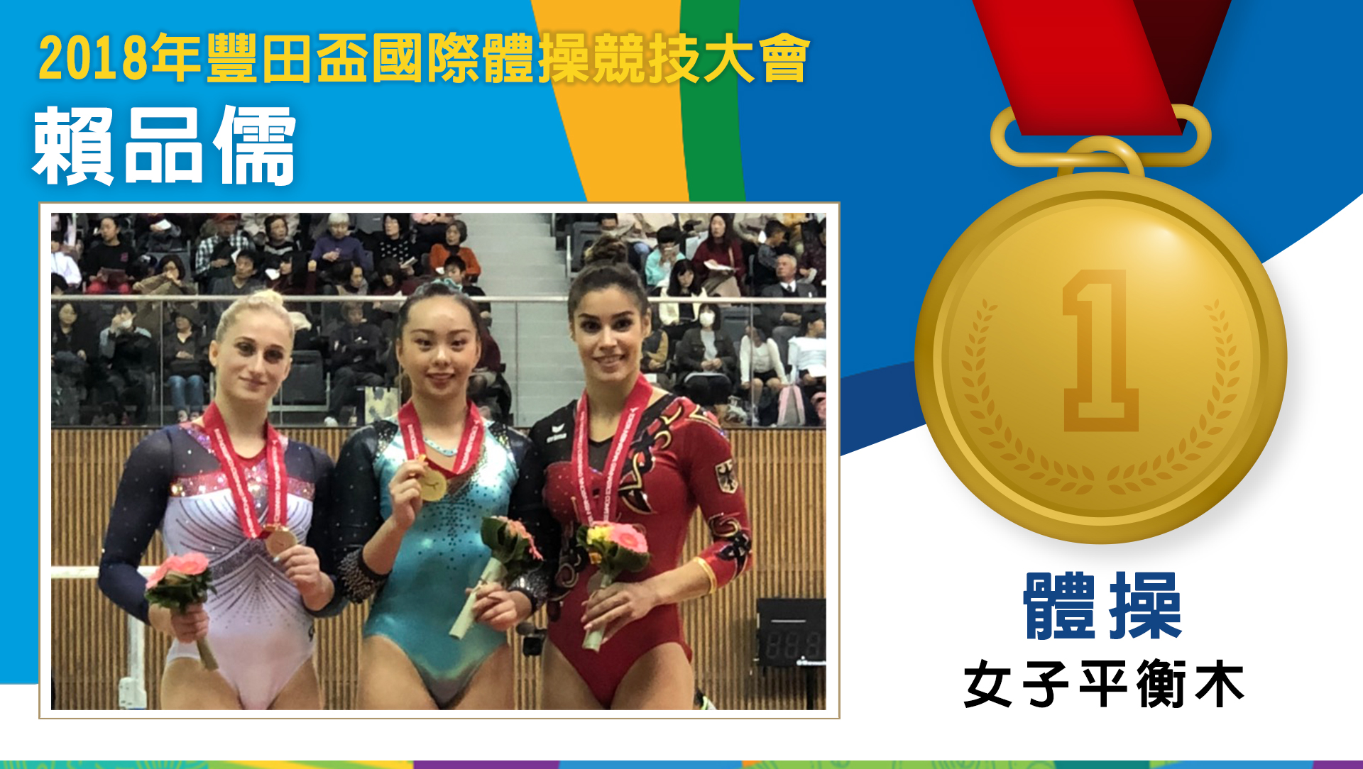 2018年豐田盃國際體操競技大會-賴品儒 女子平衡木 金牌