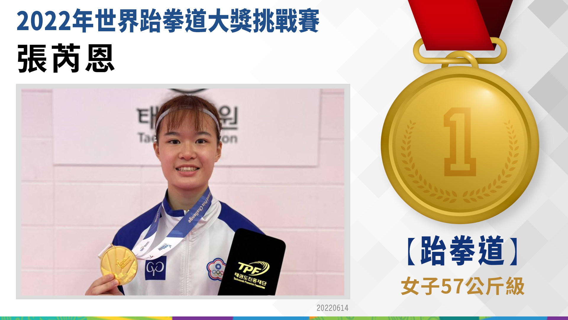 張芮恩-女子57公斤級-金牌