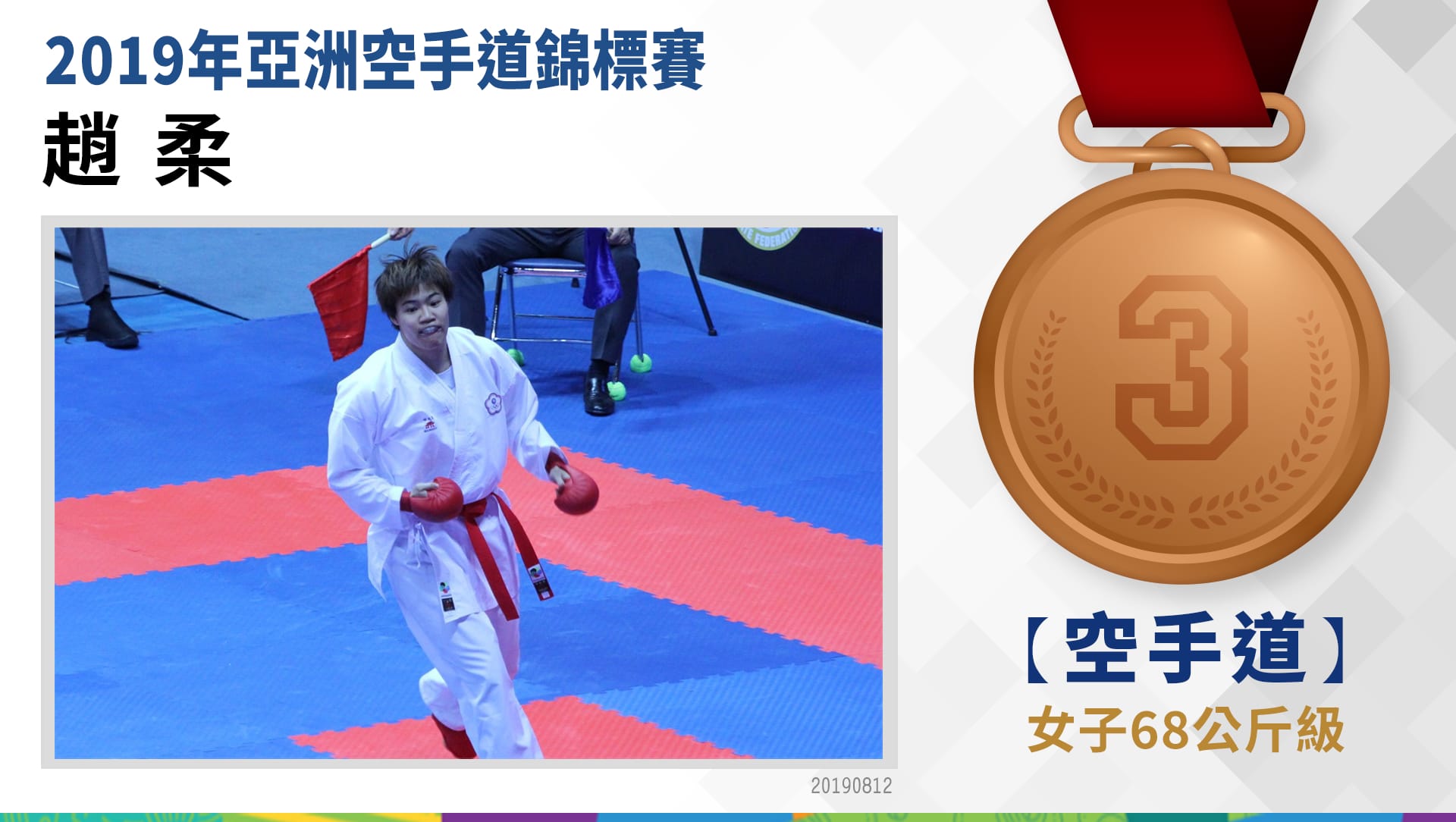  趙柔－女子-68公斤級榮獲～銅牌