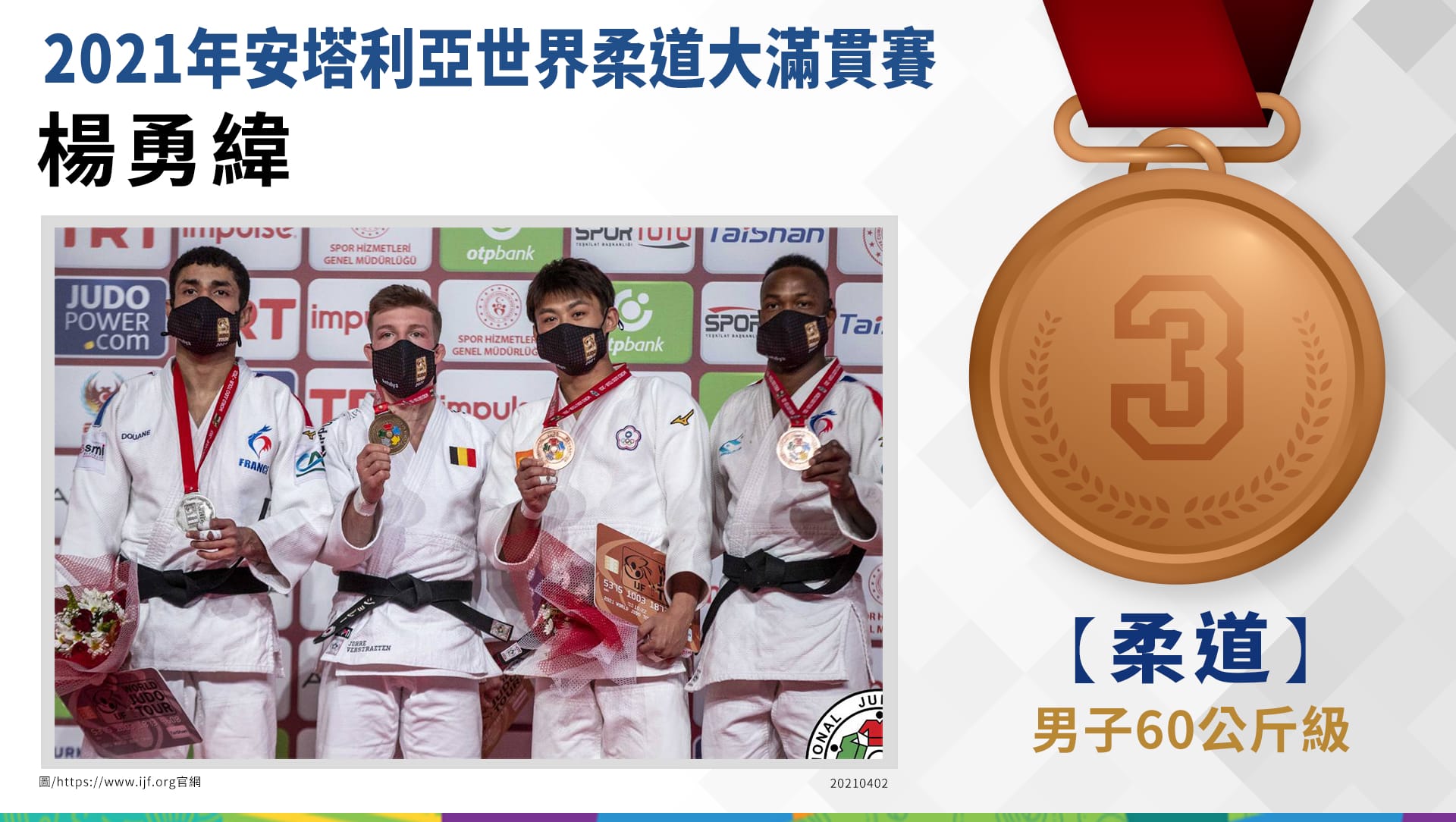 楊勇緯-男子60公斤級-銅牌