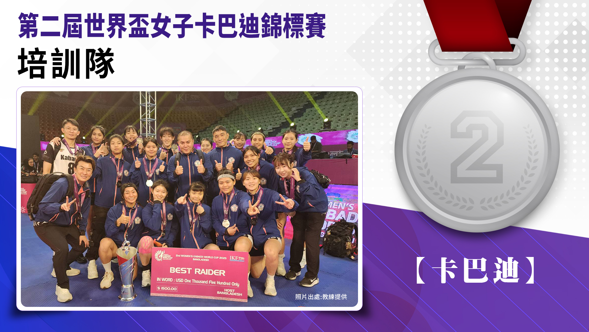 2025年第2屆世界盃女子卡巴迪錦標賽銀牌