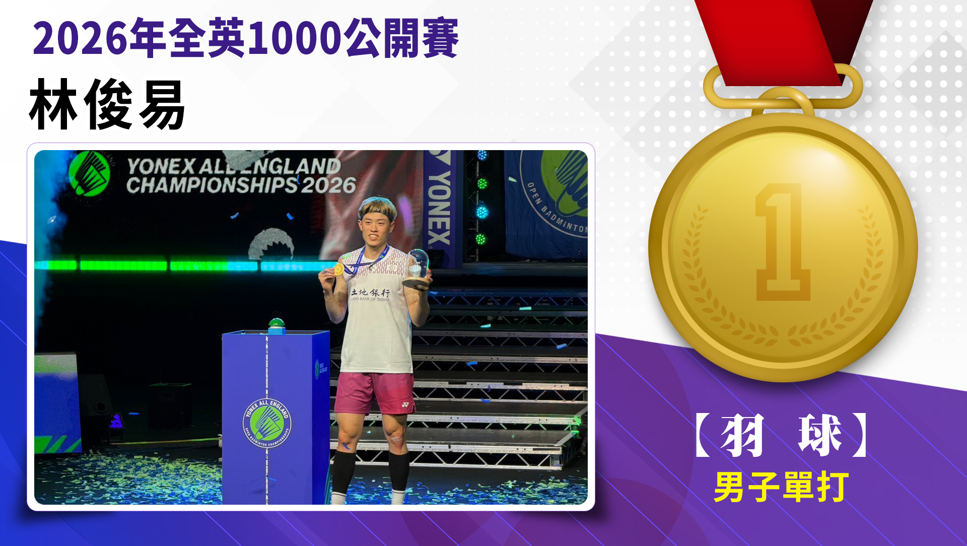 林俊易 男子單打項目-金牌